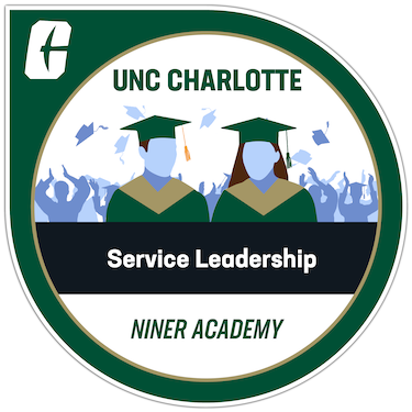 Badge of Completion for Service Leadership offered by UNC Charlotte Youth Programs Niner Academy